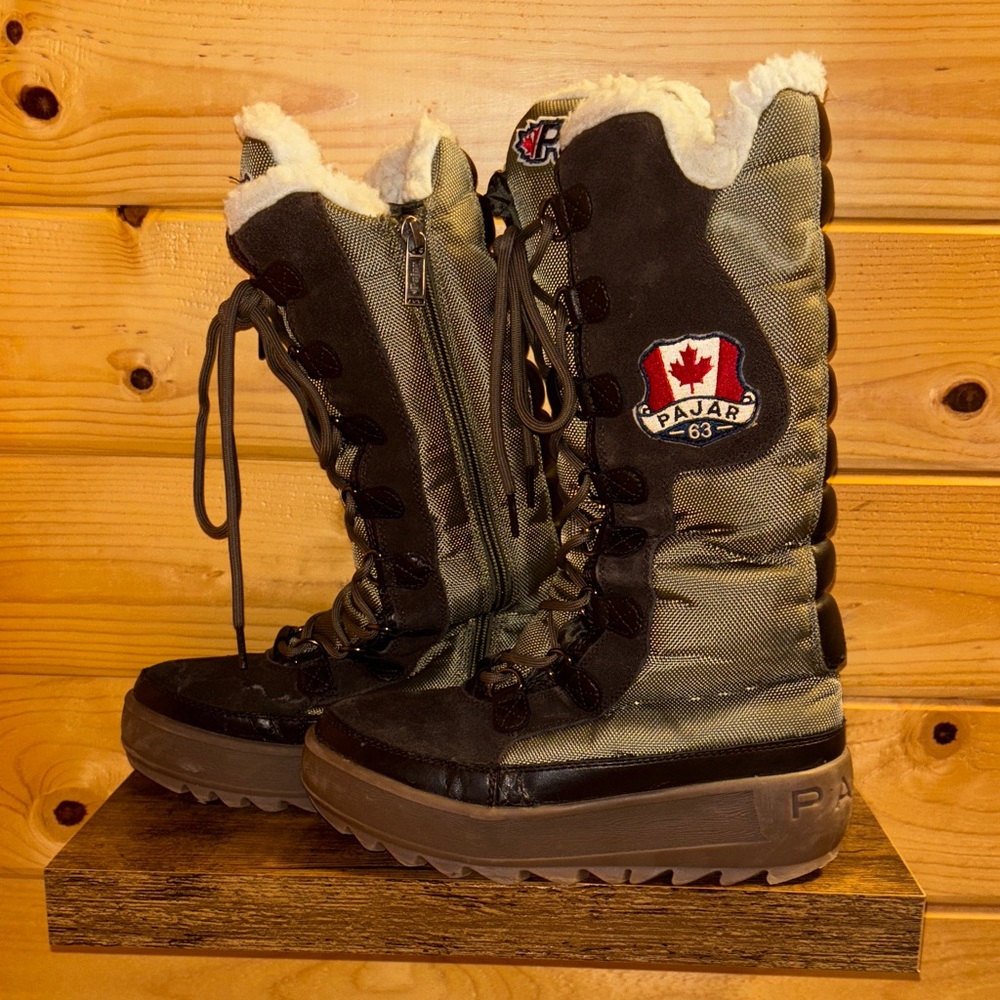 Women’s Pajar Green and Brown Winter Boots size 6-6.5